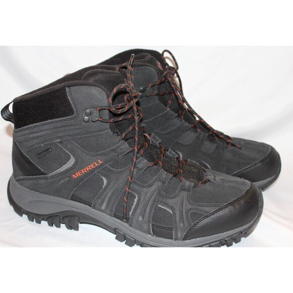 Merrell Men's Phoenix Waterproof Mid Thermo Hiking Boots BLACK SZ 13 NWOB - Picture 2 of 6